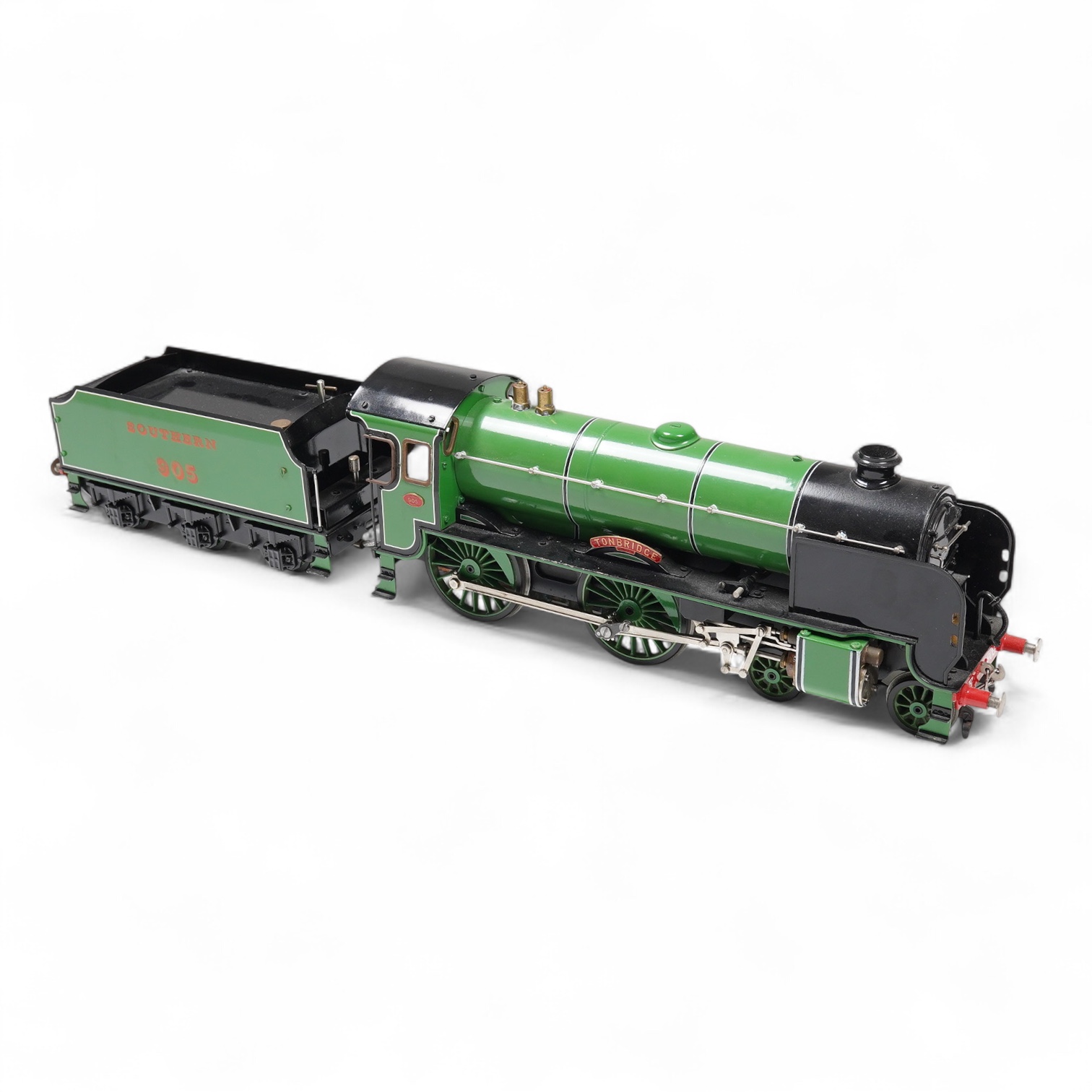 A Gauge One Aster Hobbies live steam Southern Railway Schools Class 4-4-0 tender locomotive, Tonbridge 905, with spirit fired working two cylinder slide valve motion. Together with assembly diagrams and some other paperw